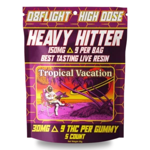 D8Flight Heavy Hitter – D9 30mg Gummy – 5ct Bag – Tropical Vacation